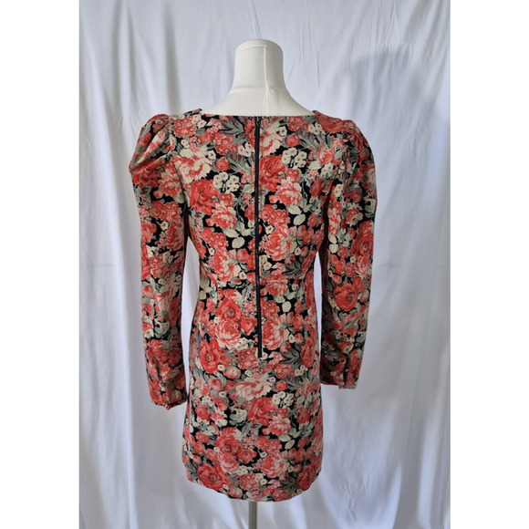 Free People Kapowski Orange Green Floral Printed Corduroy Mini Dress US 4 - Picture 5 of 8